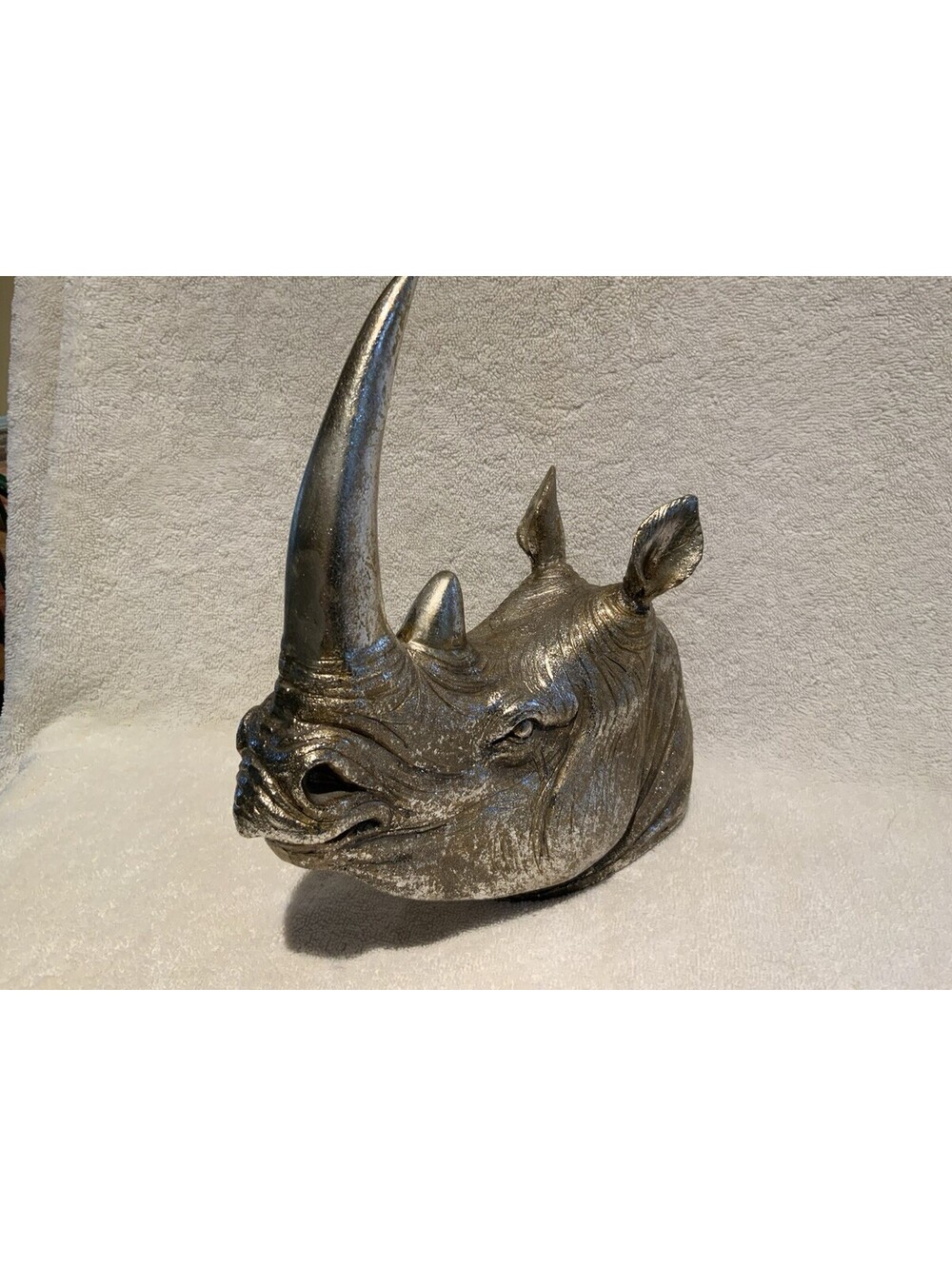 Rhinoceros 10.5”H Wall Mount/Table Resin Statue